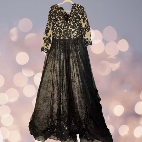 Unbranded Black & Nude Lace Goth Wedding Dress Corset Dresses Unbranded Black & Nude Lace Goth Wedding Dress Corset Dresses
